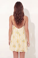 Load image into Gallery viewer, Spaghetti Straps Butter Yellow A Line Floral Short Graduation Dress