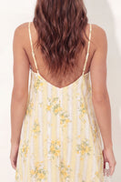 Load image into Gallery viewer, Spaghetti Straps Butter Yellow A Line Floral Short Graduation Dress
