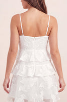 Load image into Gallery viewer, White Floral A Line Spaghetti Straps Short Graduation Dress with Ruffles