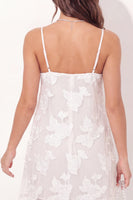 Load image into Gallery viewer, Floral White A Line Short Spaghetti Straps Graduation Dress