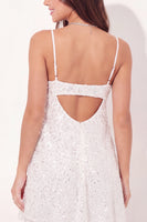 Load image into Gallery viewer, Sparkly Spaghetti Straps White Sequin Short A Line Graduation Dress