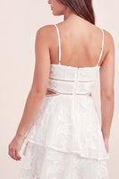 Load image into Gallery viewer, Floral Short White A Line Cut Out Graduation Dress with Ruffles