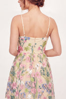 Load image into Gallery viewer, Spaghetti Straps Floral A Line Butter Yellow Short Graduation Dress