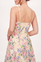 Load image into Gallery viewer, V-Neck A Line Butter Yellow Floral Short Graduation Dress