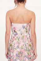 Load image into Gallery viewer, Strapless Pink Floral A Line Short Graduation Dress