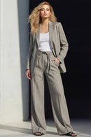 Load image into Gallery viewer, 2 Piece Grey Notched Lapel Single Breasted Women Business Suits with Pockets