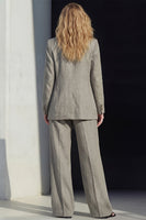 Load image into Gallery viewer, 2 Piece Grey Notched Lapel Single Breasted Women Business Suits with Pockets
