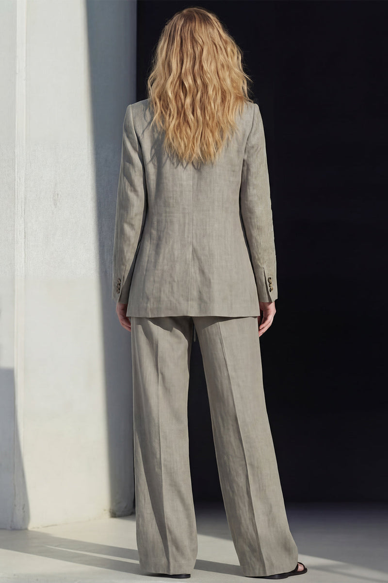 Load image into Gallery viewer, 2 Piece Grey Notched Lapel Single Breasted Women Business Suits with Pockets