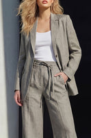 Load image into Gallery viewer, 2 Piece Grey Notched Lapel Single Breasted Women Business Suits with Pockets