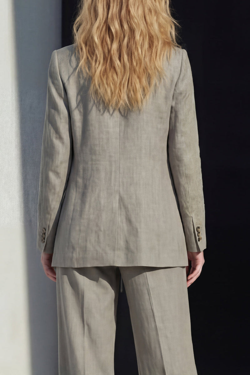Load image into Gallery viewer, 2 Piece Grey Notched Lapel Single Breasted Women Business Suits with Pockets