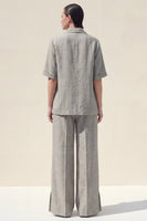 Load image into Gallery viewer, Half Sleeves Grey Notched Lapel 2 Piece Women Business Suits with Pockets