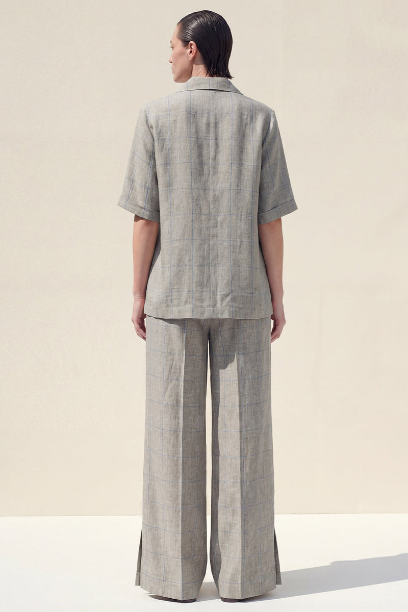 Load image into Gallery viewer, Half Sleeves Grey Notched Lapel 2 Piece Women Business Suits with Pockets