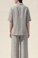 Load image into Gallery viewer, Half Sleeves Grey Notched Lapel 2 Piece Women Business Suits with Pockets
