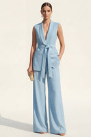 Load image into Gallery viewer, Blue Shawl Lapel 2 Piece Slim Fit Business Suits with Belt