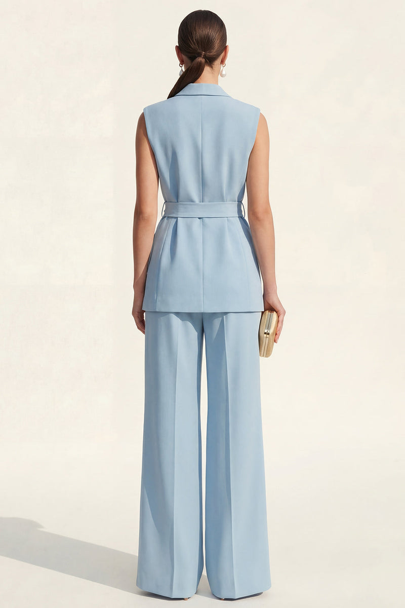 Load image into Gallery viewer, Blue Shawl Lapel 2 Piece Slim Fit Business Suits with Belt