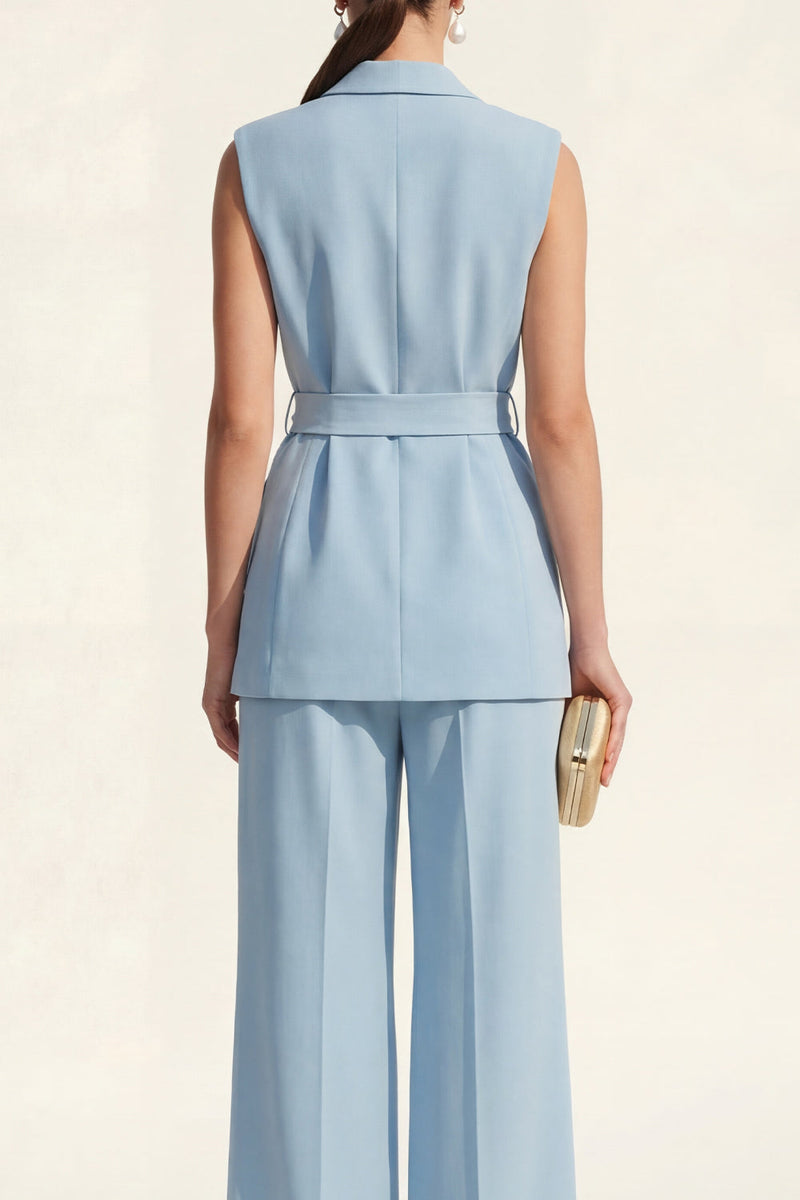 Load image into Gallery viewer, Blue Shawl Lapel 2 Piece Slim Fit Business Suits with Belt