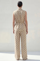 Load image into Gallery viewer, Polka Dots 2 Piece Single Breasted Khaki Business Suits