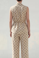 Load image into Gallery viewer, Polka Dots 2 Piece Single Breasted Khaki Business Suits