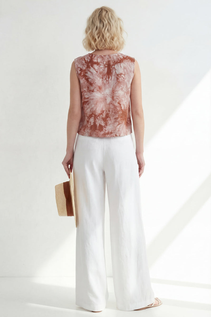 Load image into Gallery viewer, Printed Round Neck Blue 2 Piece Wide Leg Business Suits