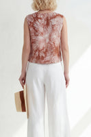 Load image into Gallery viewer, Printed Round Neck Blue 2 Piece Wide Leg Business Suits