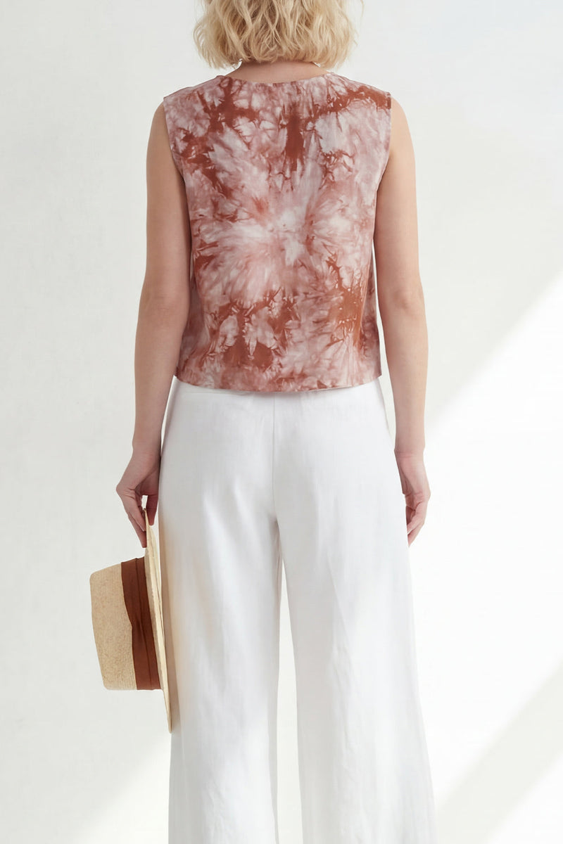 Load image into Gallery viewer, Printed Round Neck Blue 2 Piece Wide Leg Business Suits