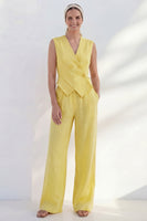 Load image into Gallery viewer, Butter Yellow Shawl Lapel 2 Piece Double Breasted Business Suits with Pockets