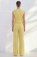 Load image into Gallery viewer, Butter Yellow Shawl Lapel 2 Piece Double Breasted Business Suits with Pockets