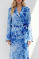 Load image into Gallery viewer, Notched Lapel Brown 2 Piece Long Sleeves Printed Business Suits with Back Slit