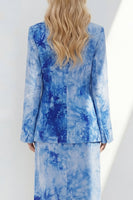 Load image into Gallery viewer, Notched Lapel Brown 2 Piece Long Sleeves Printed Business Suits with Back Slit