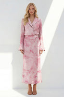 Load image into Gallery viewer, Notched Lapel Brown 2 Piece Long Sleeves Printed Business Suits with Back Slit
