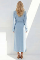 Load image into Gallery viewer, Notched Lapel Blue 2 Piece Long Sleeves Business Suits