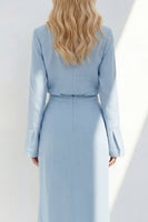 Load image into Gallery viewer, Notched Lapel Blue 2 Piece Long Sleeves Business Suits