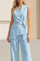 Load image into Gallery viewer, 2 Piece Light Yellow Shawl Lapel Business Suits with Sash