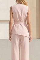 Load image into Gallery viewer, 2 Piece Light Yellow Shawl Lapel Business Suits with Sash