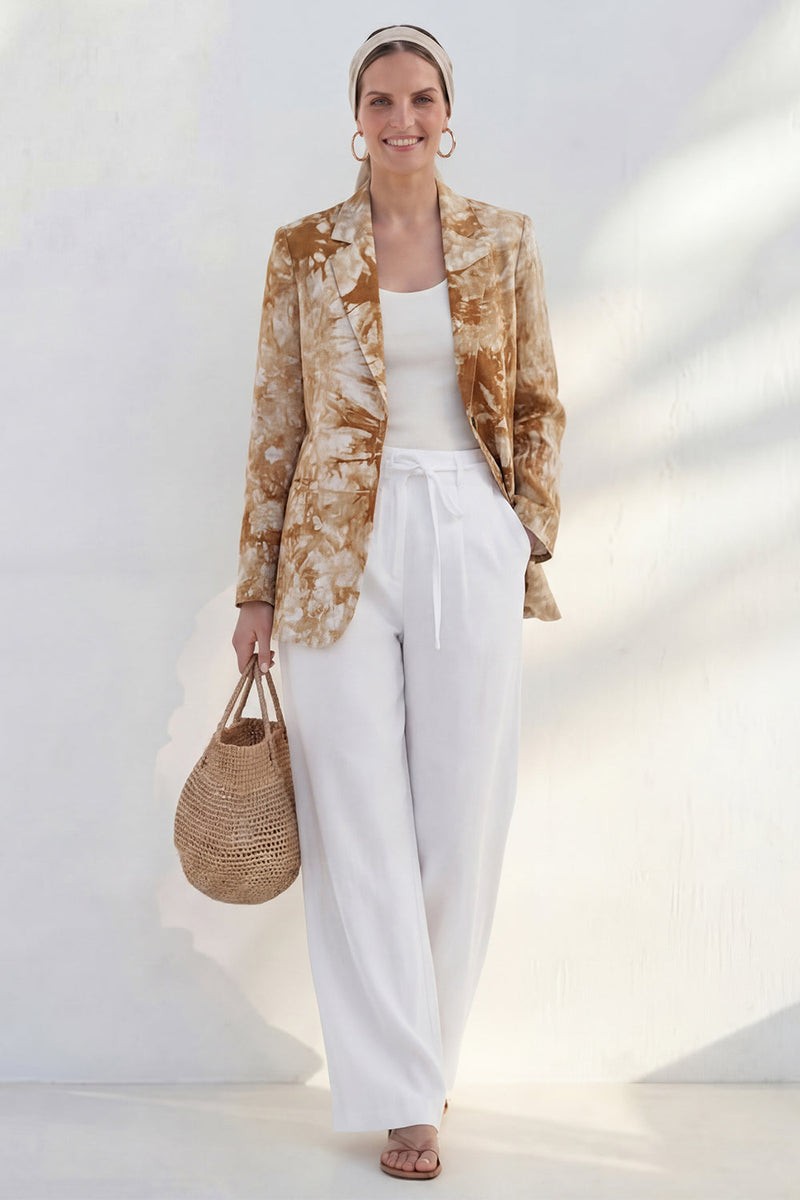 Load image into Gallery viewer, Blue Single Breasted Notched Lapel 2 Piece Printed Business Suits with Pockets