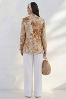 Load image into Gallery viewer, Blue Single Breasted Notched Lapel 2 Piece Printed Business Suits with Pockets