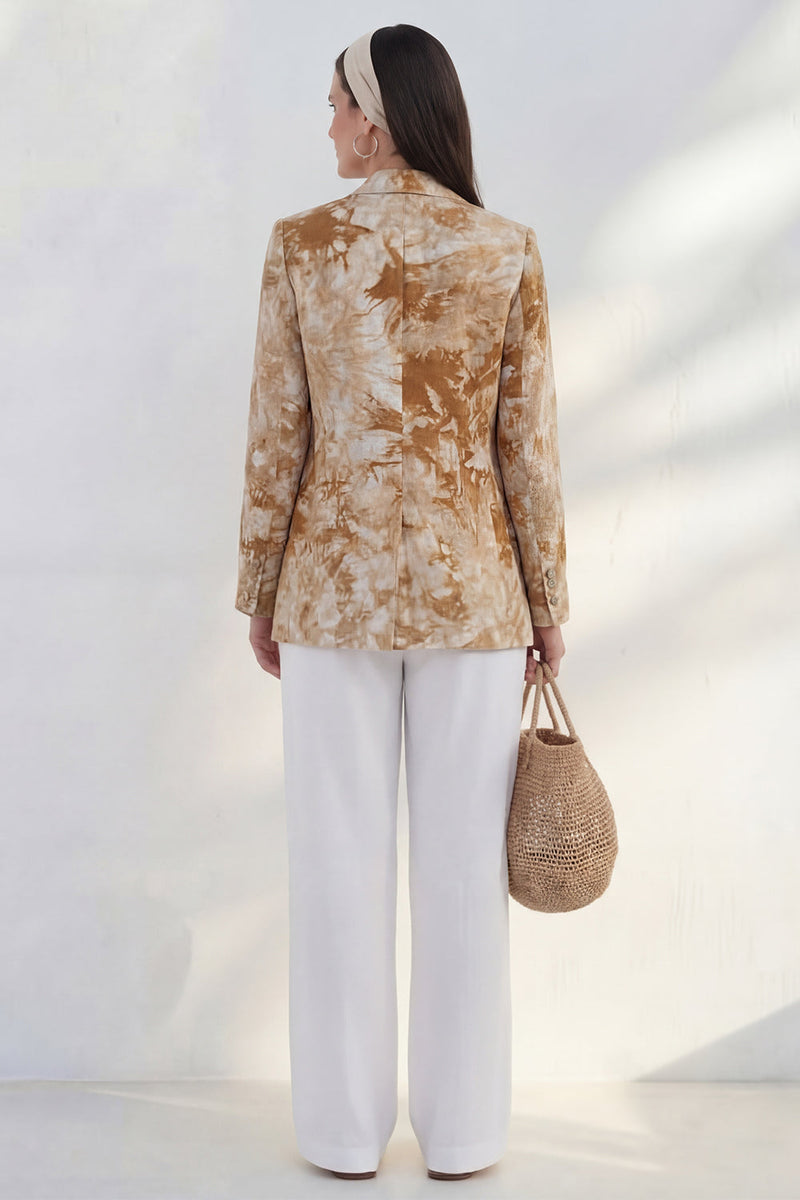 Load image into Gallery viewer, Blue Single Breasted Notched Lapel 2 Piece Printed Business Suits with Pockets