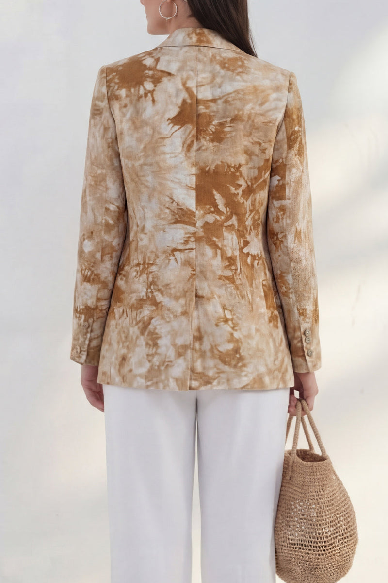 Load image into Gallery viewer, Blue Single Breasted Notched Lapel 2 Piece Printed Business Suits with Pockets