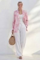 Load image into Gallery viewer, Blue Single Breasted Notched Lapel 2 Piece Printed Business Suits with Pockets