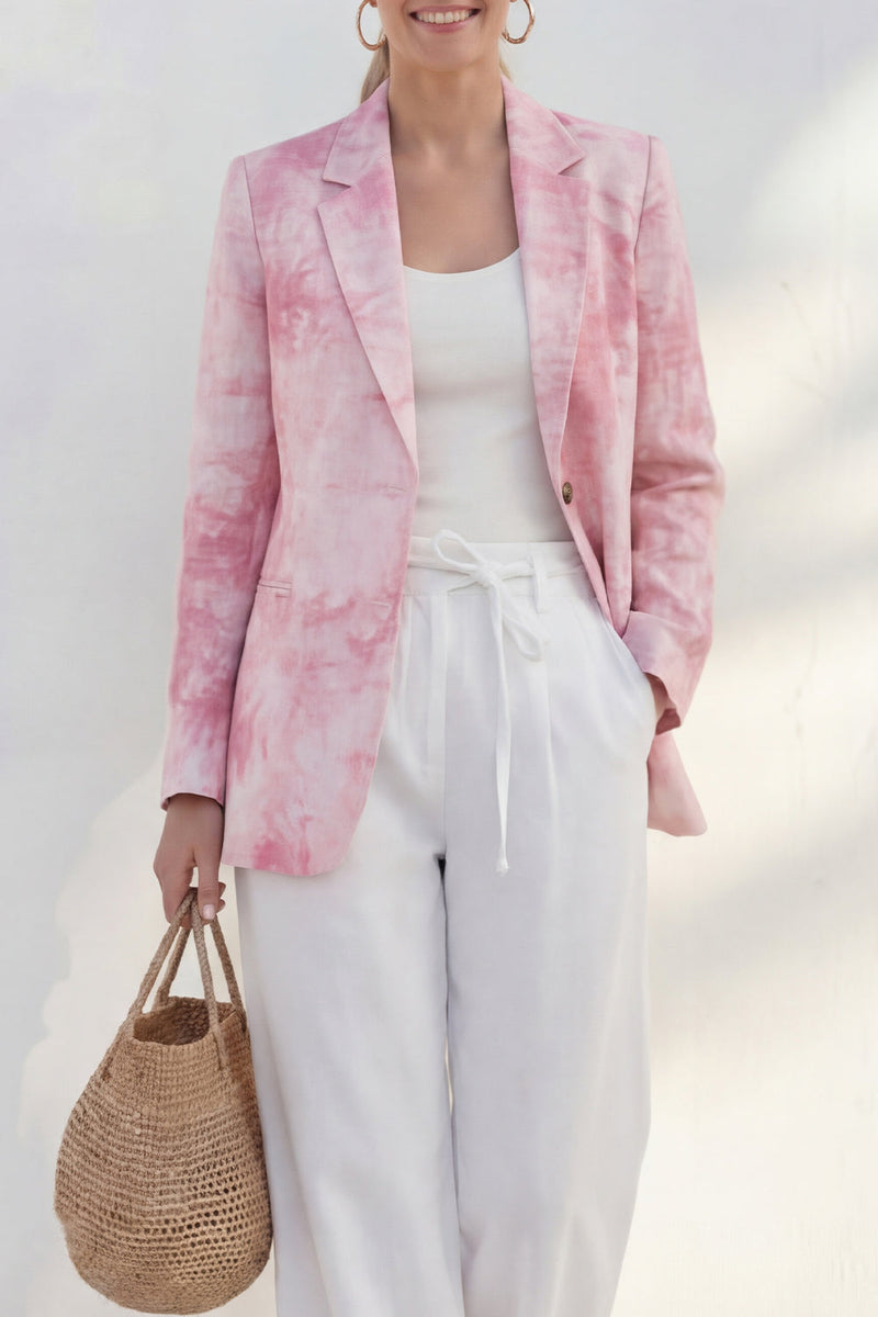 Load image into Gallery viewer, Blue Single Breasted Notched Lapel 2 Piece Printed Business Suits with Pockets