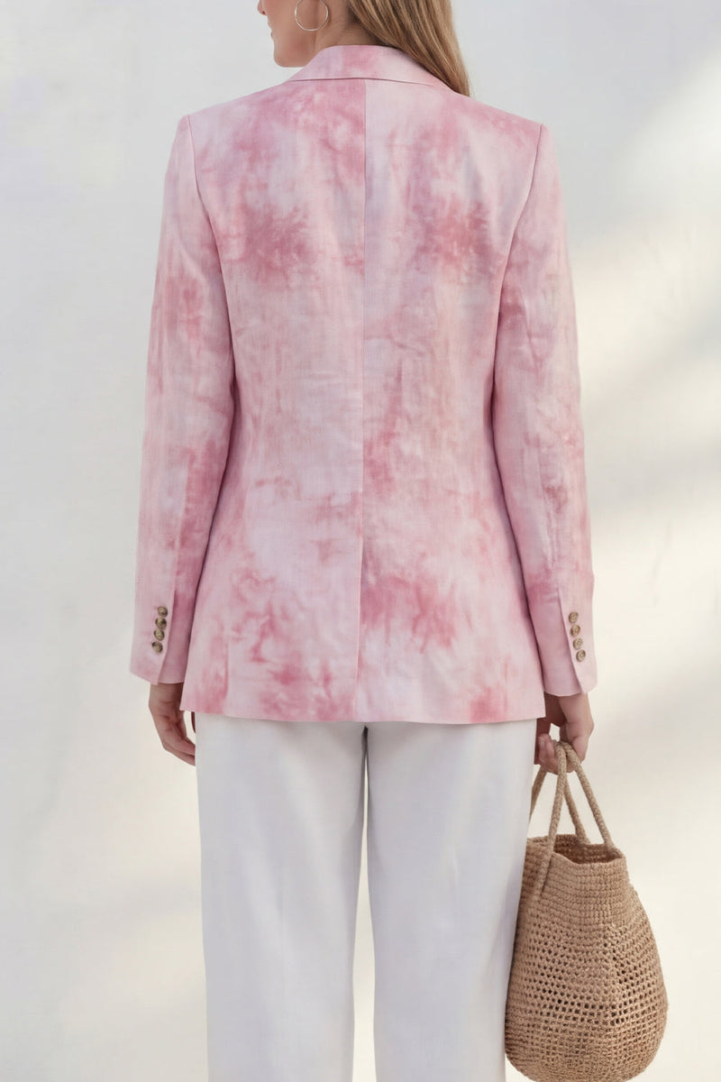 Load image into Gallery viewer, Blue Single Breasted Notched Lapel 2 Piece Printed Business Suits with Pockets