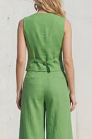 Load image into Gallery viewer, Green 2 Piece Shawl Lapel Single Breasted Wide Leg Business Suits