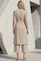 Load image into Gallery viewer, Shawl Lapel 2 Piece Khaki Wide Leg Business Suits with Belt