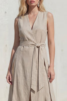 Load image into Gallery viewer, Shawl Lapel 2 Piece Khaki Wide Leg Business Suits with Belt