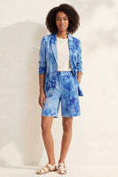 Load image into Gallery viewer, Printed Blue Notched Lapel Single Breasted 2 Piece Business Suits with Pockets