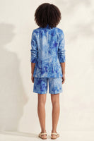 Load image into Gallery viewer, Printed Blue Notched Lapel Single Breasted 2 Piece Business Suits with Pockets