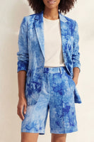 Load image into Gallery viewer, Printed Blue Notched Lapel Single Breasted 2 Piece Business Suits with Pockets