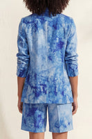 Load image into Gallery viewer, Printed Blue Notched Lapel Single Breasted 2 Piece Business Suits with Pockets