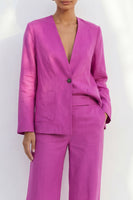 Load image into Gallery viewer, 2 Piece Shawl Lapel Fuchsia Single Breasted Business Suits with Pockets