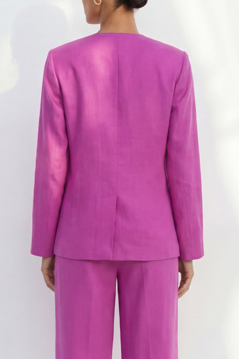 Load image into Gallery viewer, 2 Piece Shawl Lapel Fuchsia Single Breasted Business Suits with Pockets